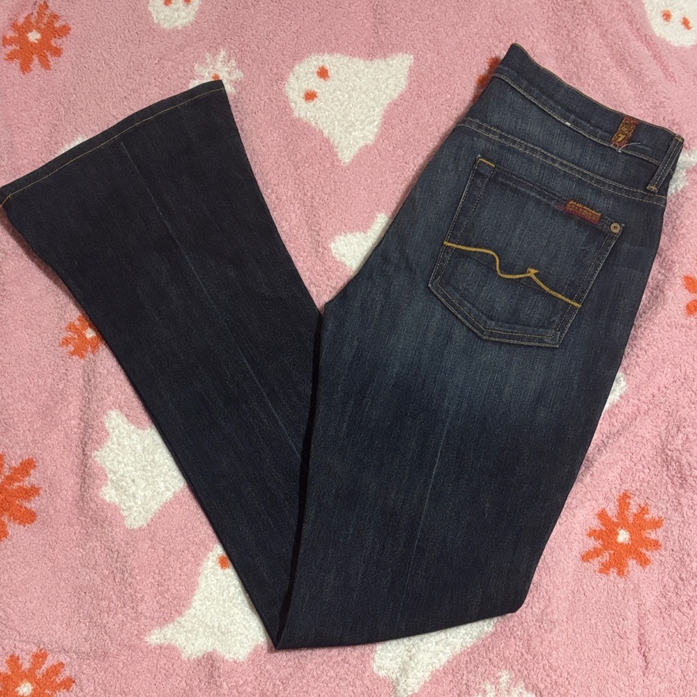 7 For All Mankind Dark Indigo Flare Jeans
